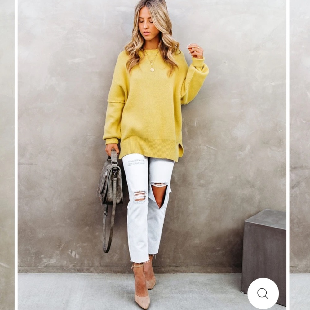 Homecoming Cotton Blend Sweater in Citrus Lime
